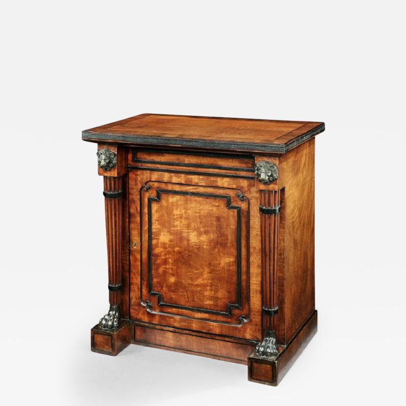 George Oakley Regency Period Mahogany and Ebony Inlaid Cabinet