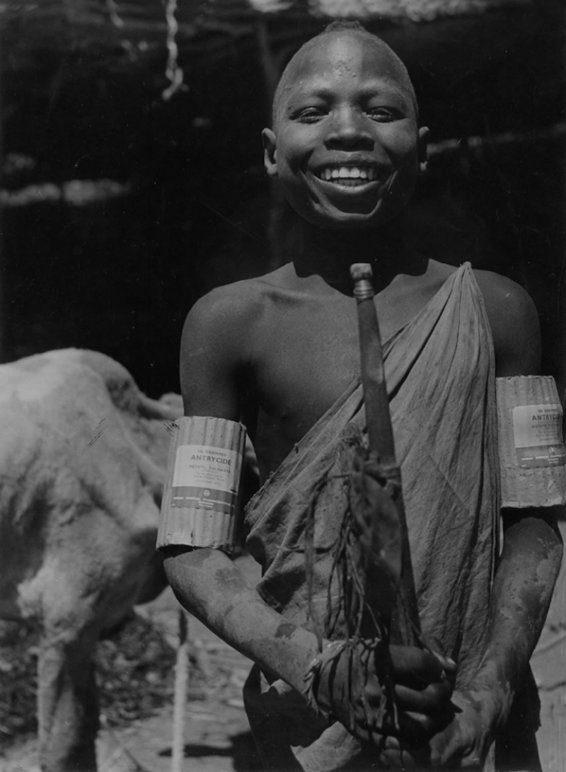 George Rodger Shilluk Tribe Boy Wearing Antrycide covers as Armlets Sudan 1949