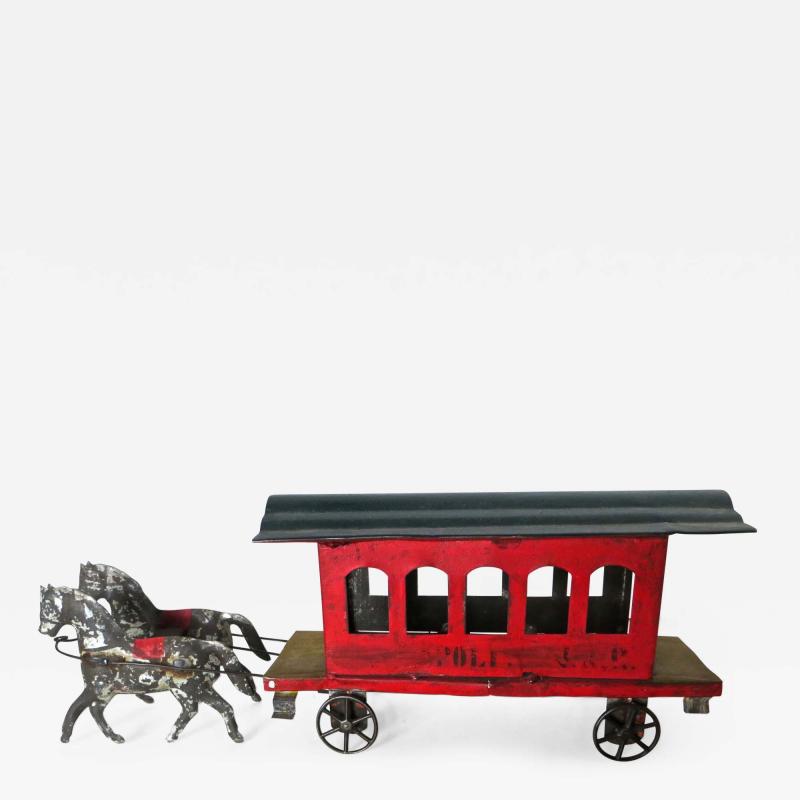 George W Brown American Tin Toy Trolley circa 1880