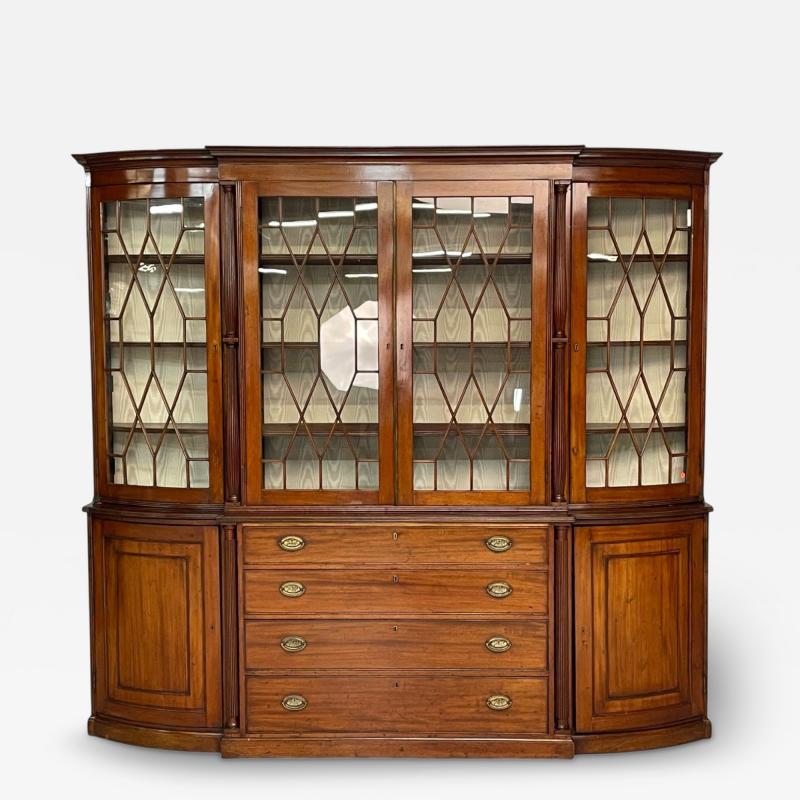 George lll Mahogany Large Breakfront or Bookcase England 18th Century