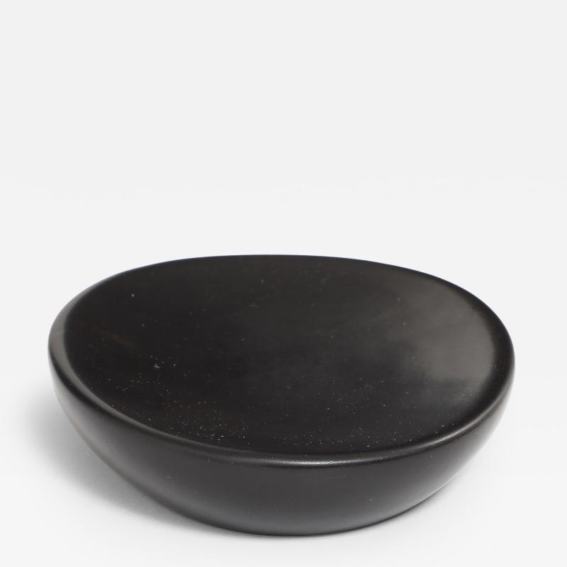 Georges Jouve Black Ceramic Galet Vide Poche France c 1950