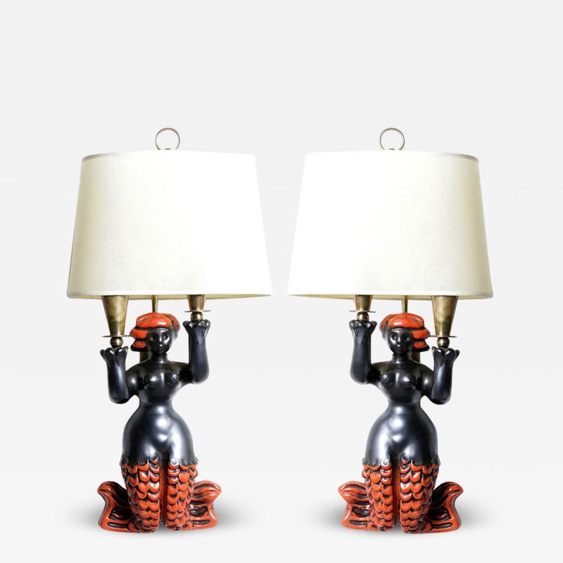 Georges Jouve Pair of Mid Century wallights by Georges Jouve 