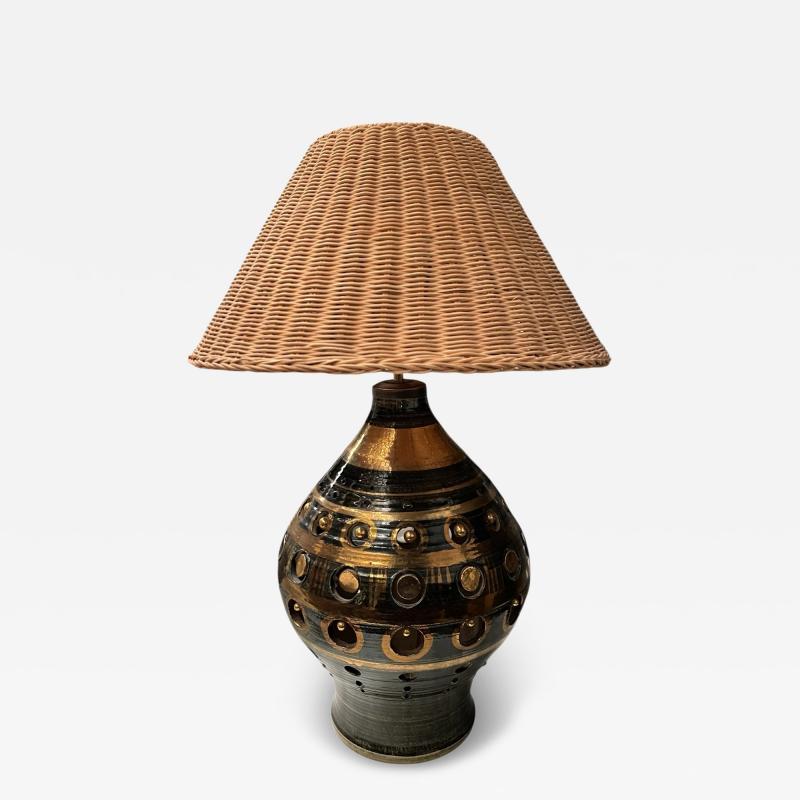 Georges Pelletier 1970s Studio pottery ceramic lamp by Georges Pelletier