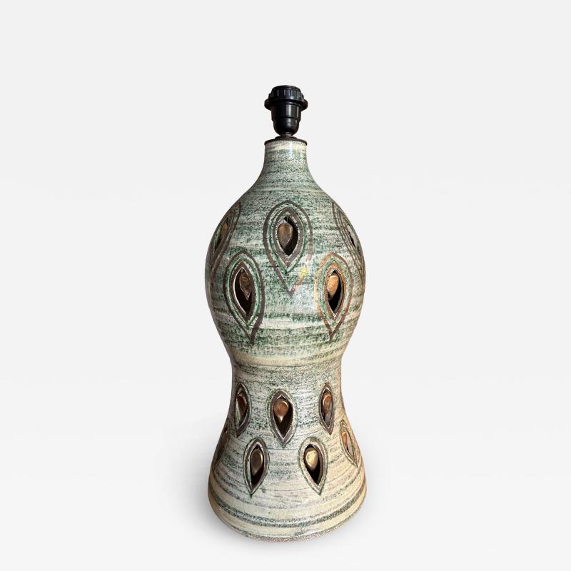 Georges Pelletier Ceramic table lamp by Georges Pelletier France 1970s