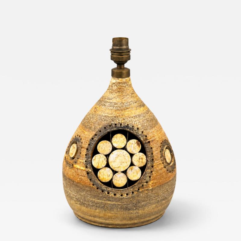 Georges Pelletier Glazed ceramic table lamp by Georges Pelletier Paris France circa 1960
