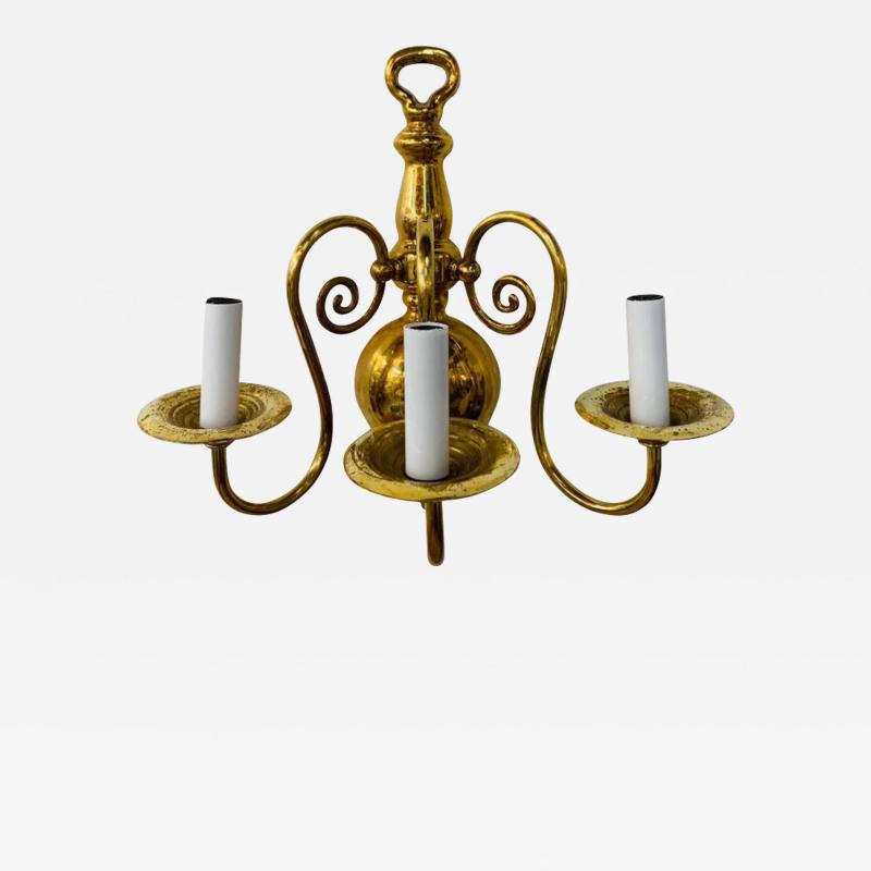 Georgian Brass Three Light Wall Sconce