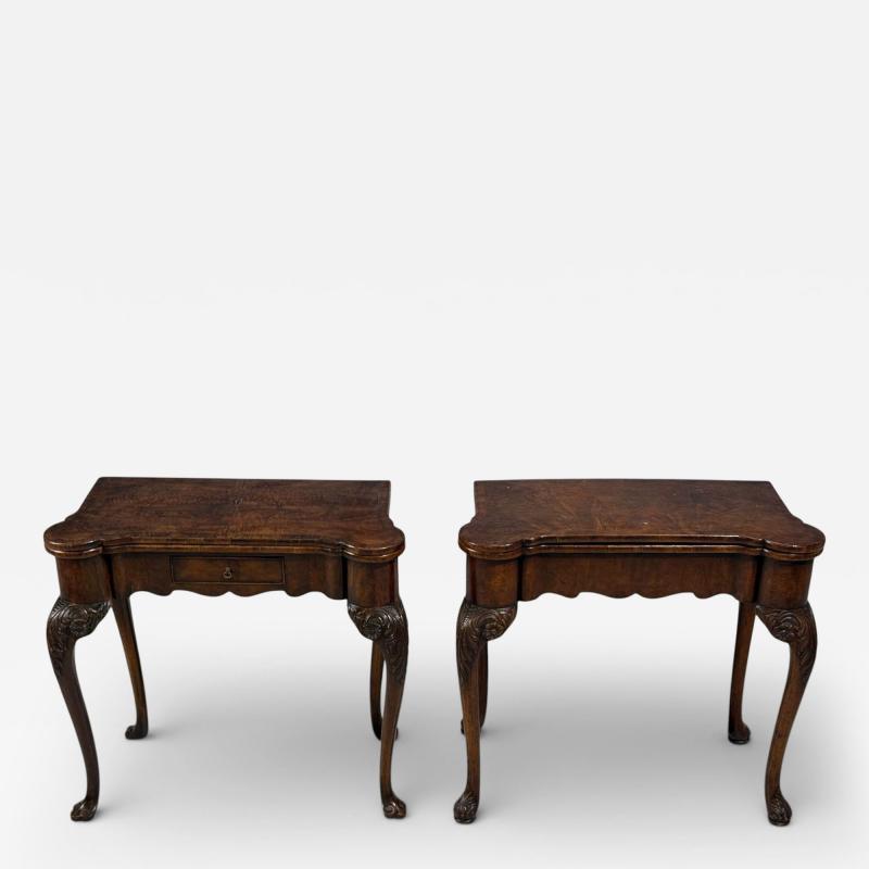 Georgian Card or Game Tables A Pair Tapestry Mahogany 18th Century