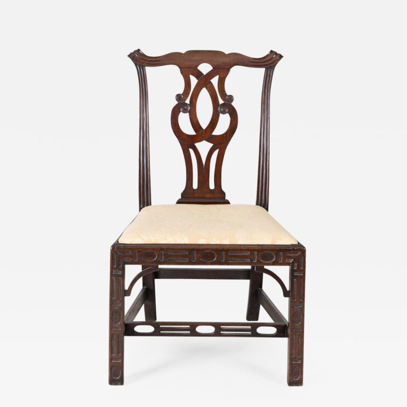 Georgian Chinese Chippendale Side Chair Circa 1760