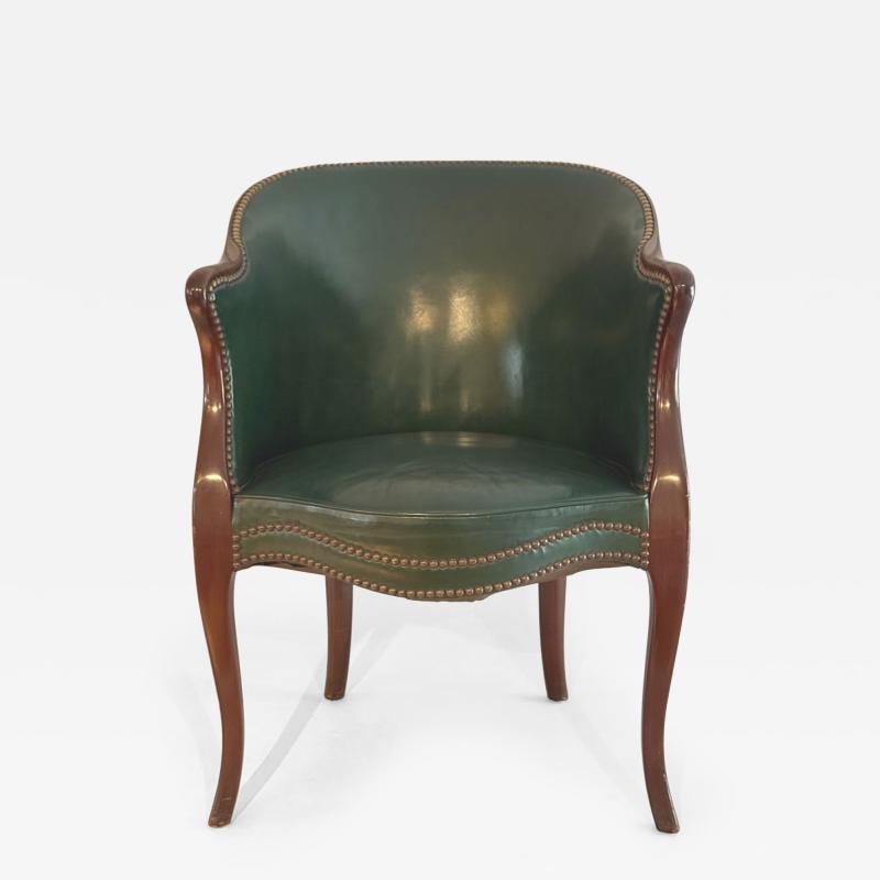 Georgian Mahogany Leather Tub Chair