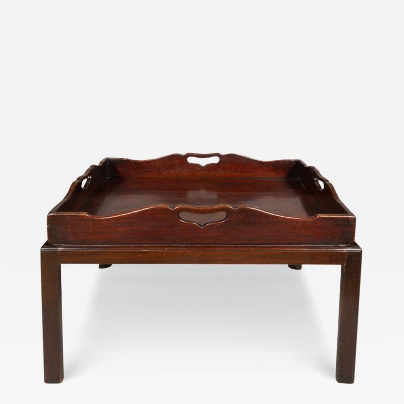 Georgian Mahogany Tray on Later Base