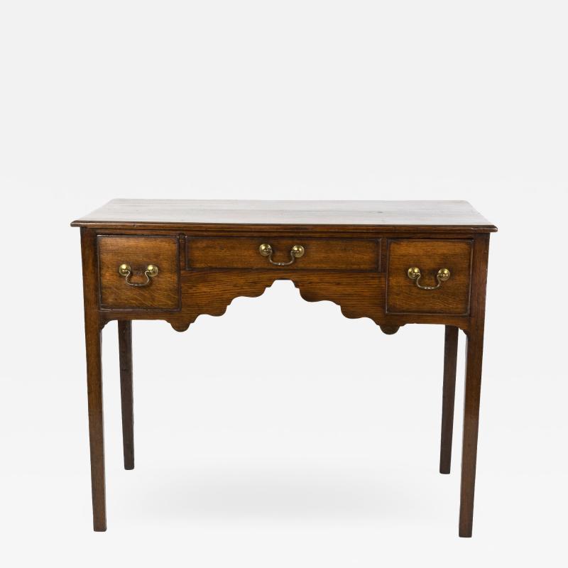 Georgian Oak Lowboy With Three Drawers Chamfered Legs