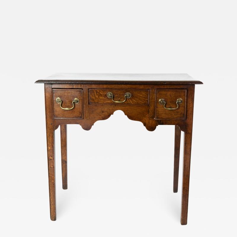 Georgian Oak Lowboy With Three Drawers Chamfered Legs English Circa 1750 