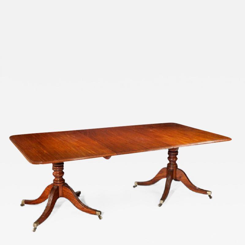 Georgian Regency twin pillar antique dining table