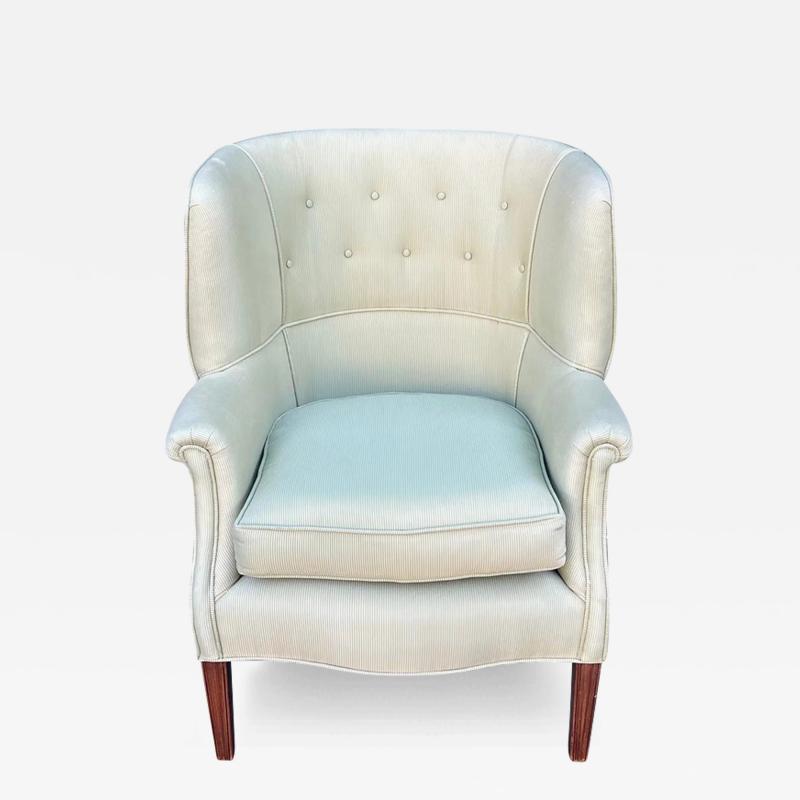 Georgian Style Light Green Wingback Chair