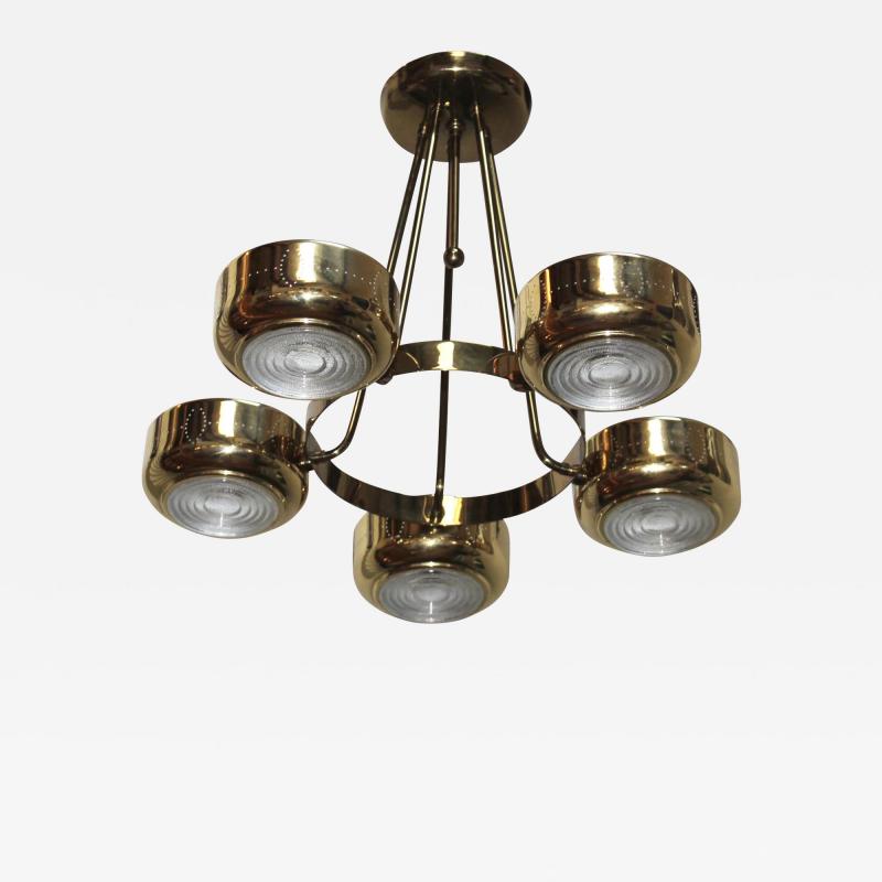 Gerald Thurston 1960s Mid Century Modern Brass Chandelier