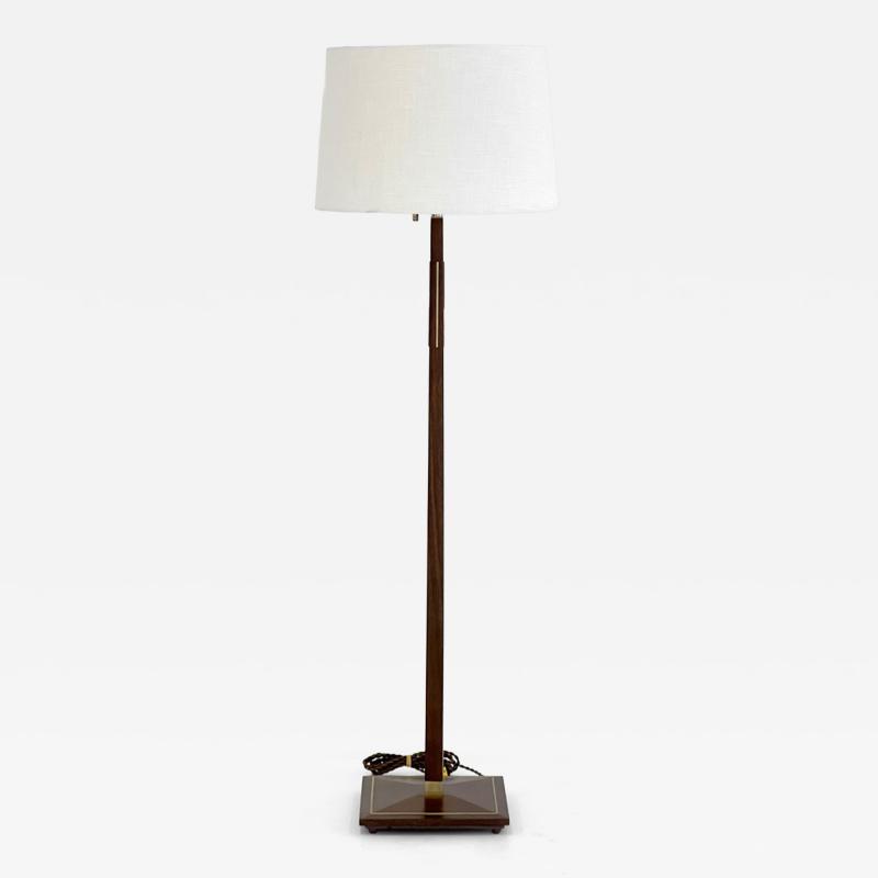 Gerald Thurston RARE WALNUT AND BRASS INLAY FLOOR LAMP