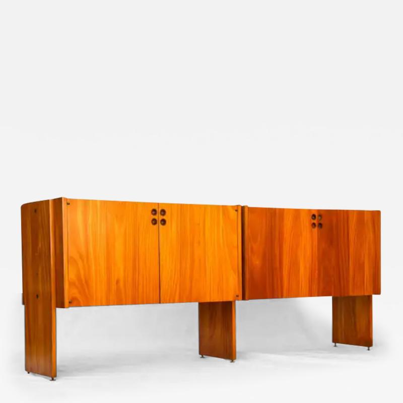 Geraldo de Barros Brazilian Mid Century Credenza in Hardwood by Geraldo de Barros c 1970s