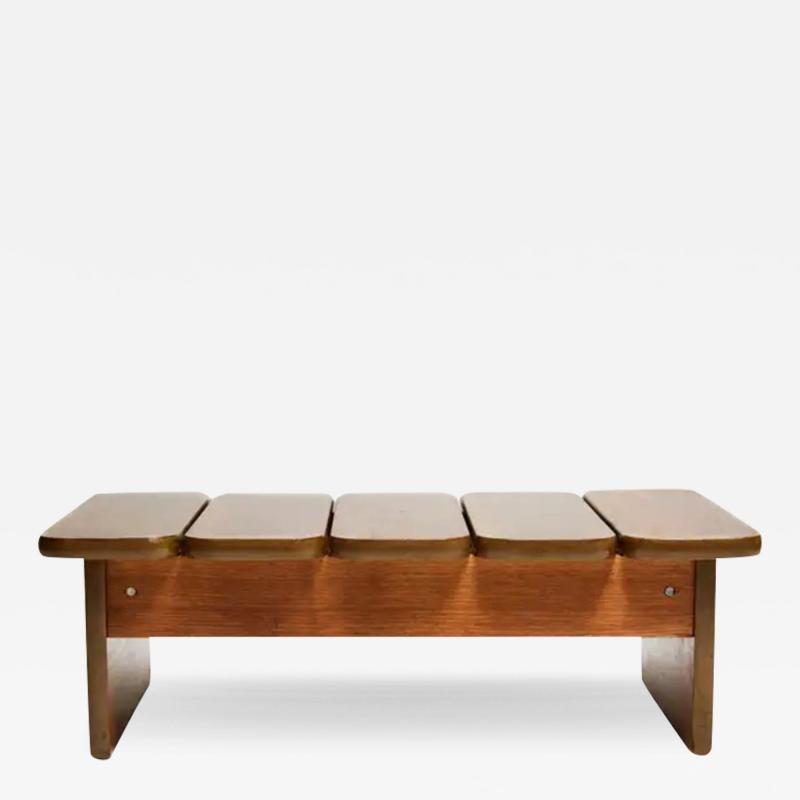 Geraldo de Barros Brazilian Modern Bench in Hardwood by Geraldo de Barros for Hobjeto 1970 s