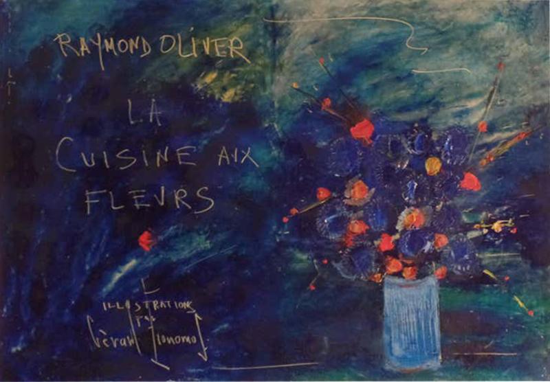 Gerard Economos Painting on Canvas La Cuisine Aux Fleurs by Gerard Economos