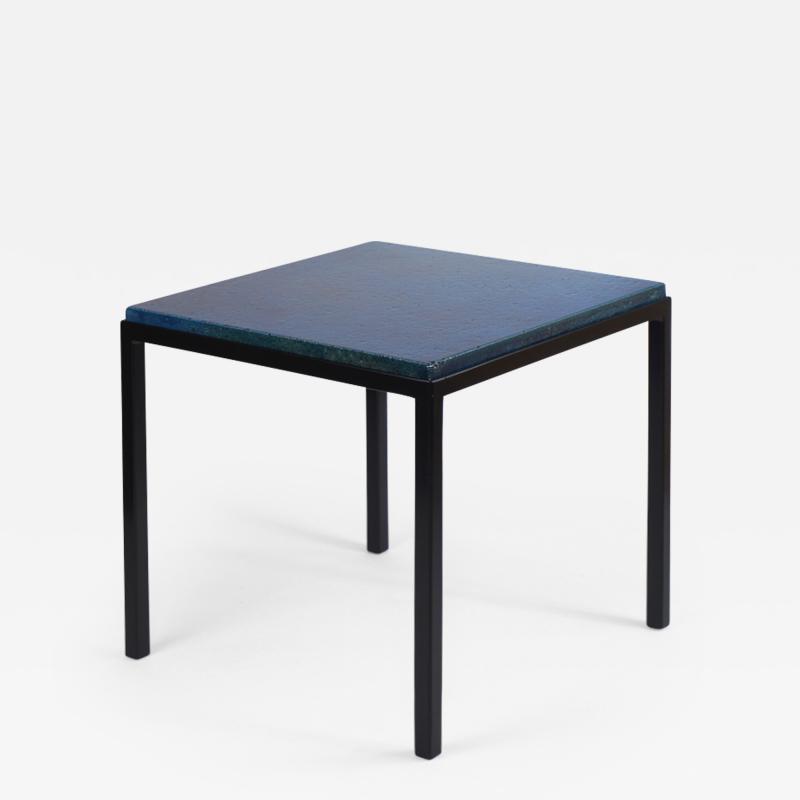 Gerard Simo n BLUE GLAZED CERAMIC SIDE TABLE 41