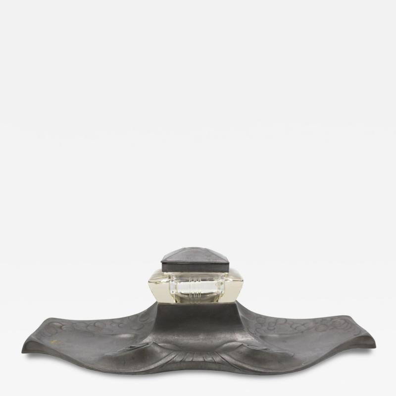 German Art Nouveau Pewter Inkwell