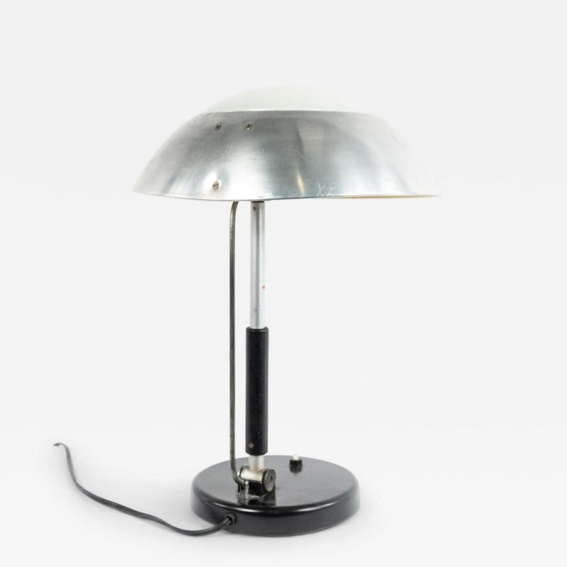 German Bauhaus Brushed Aluminum Table Lamp