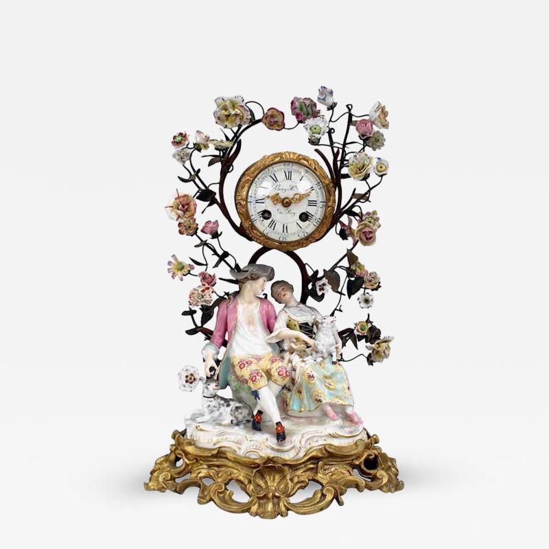 German Meissen Porcelain Clock