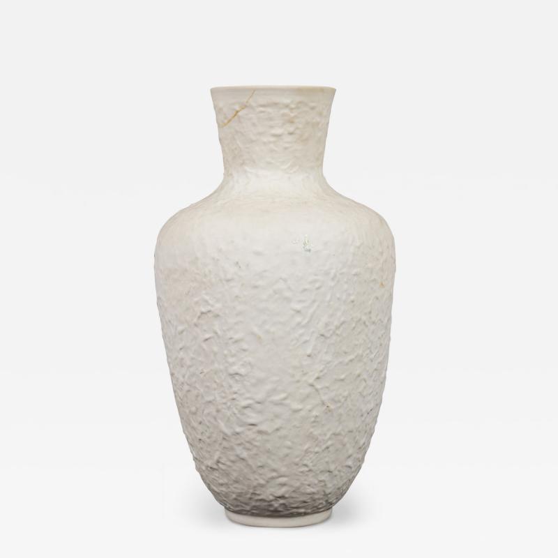 German Mid Century Textured White Porcelain Bouquet Vase