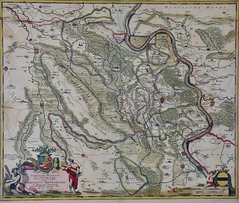 Germany West of the Rhine A Hand colored 18th Century Map by de Wit