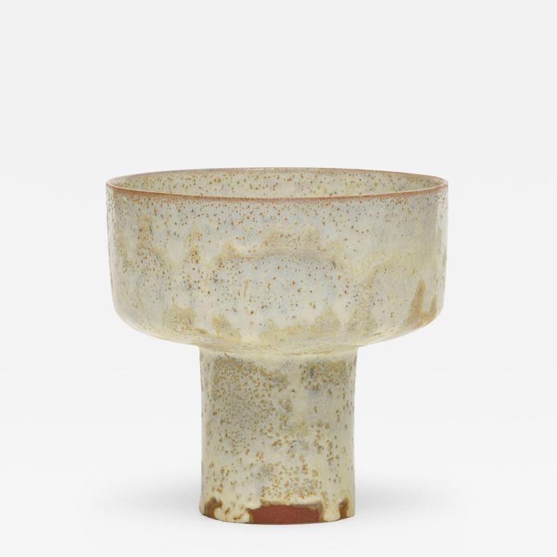 Gertrud Otto Natzler Otto Natzler and Gertrud Natzler Footed Cylindrical Bowl Chalice 1965