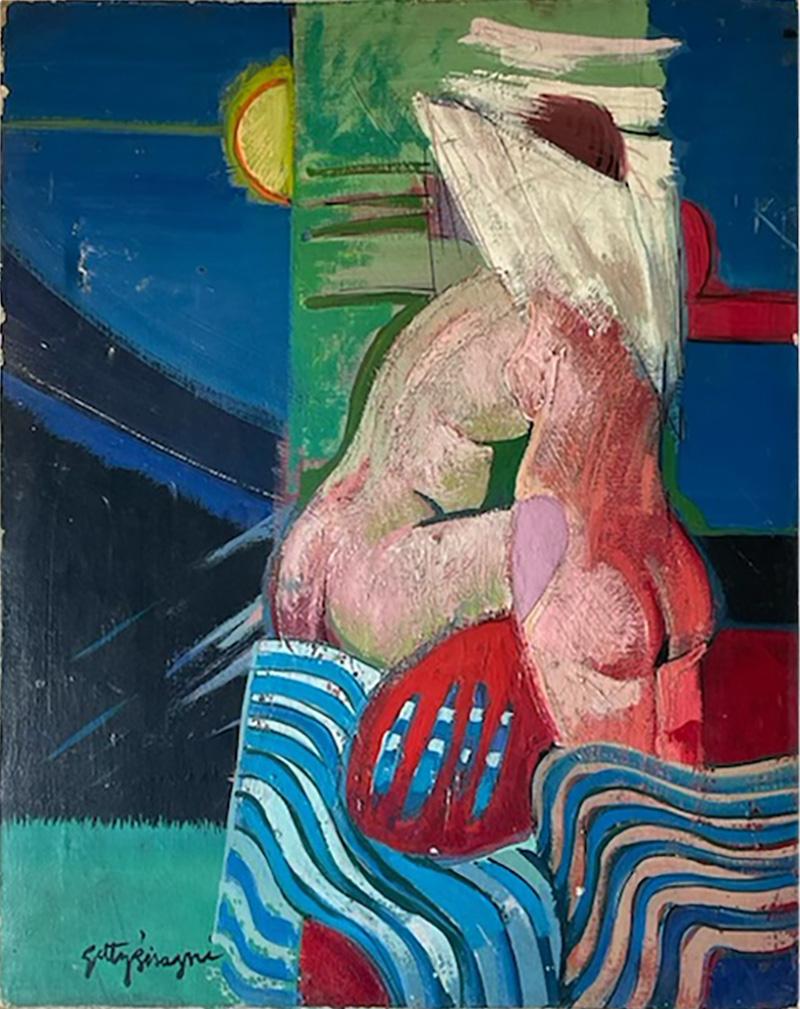 Getty Bisagni ATMOSPHERIC ABSTRACT NUDES PAINTING BY GETTY BISAGNI