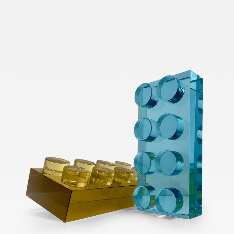 Ghir Studio Brick Contemporary Handmade Crystal Sculpture by Ghir Studio
