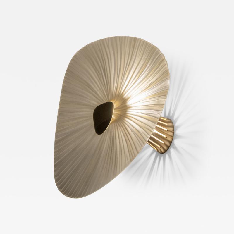 Ghir Studio Conchiglie Sconce Hand carved glass Gold plated Brass by Ghir Studio Big