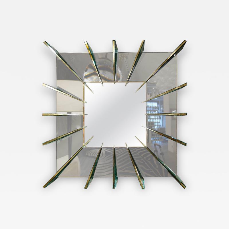 Ghir Studio Ghiro Studio Dominik Smoke Gray Mirror with Brass Faced Spikes