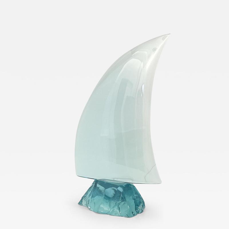 Ghir Studio Sail Handmade Aquamarine Crystal Sculpture by Ghir Studio