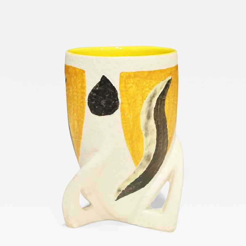 Giacomo Balla Giacomo Balla Attributed Vase in Yellow Black and White