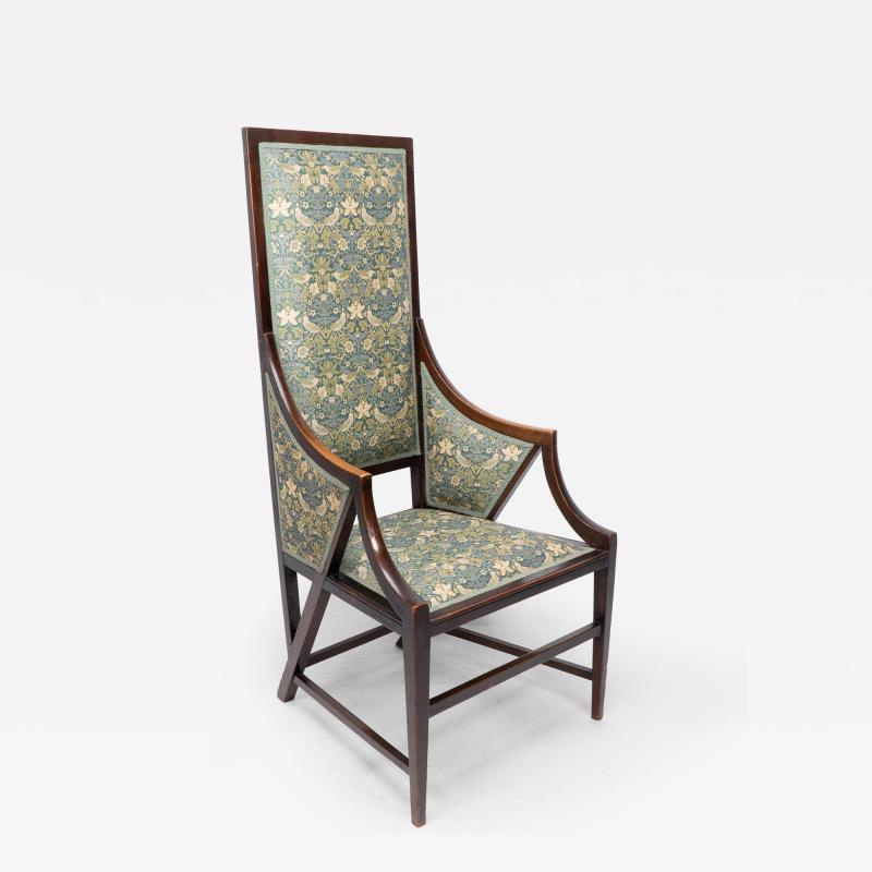 Giacomo Cometti Giacomo Cometti a Sophisticated Anglo Japanese Style Armchair of Angular Design