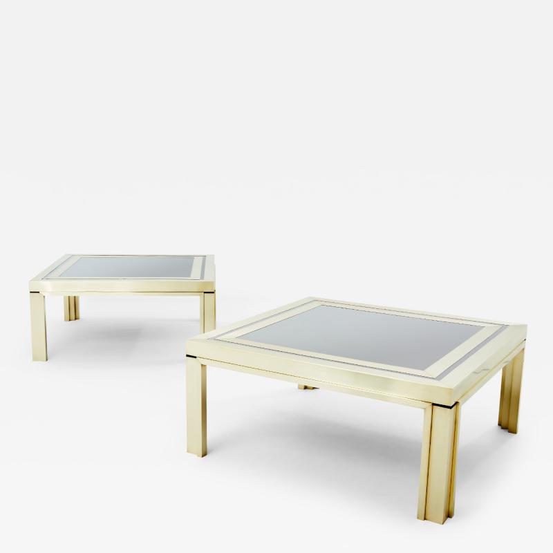 Giacomo Sinopoli Giacomo Sinopoli brushed brass stainless steel coffee tables 1970s