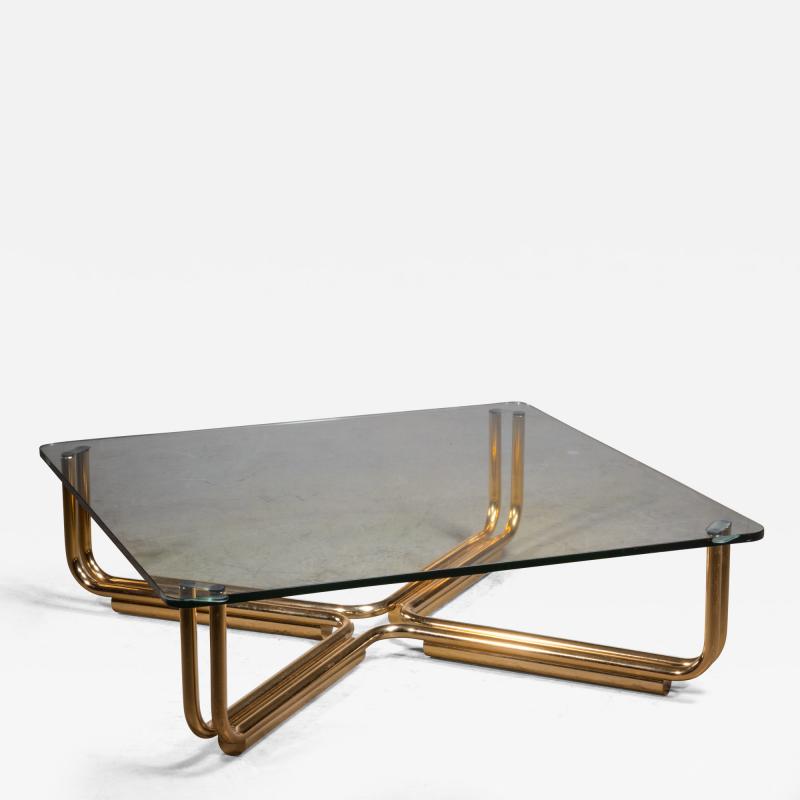 Gianfranco Frattini Gianfranco Frattini brass and glass coffee table