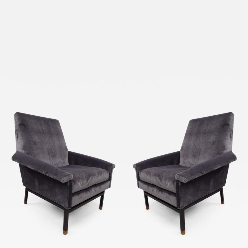 Gianfranco Frattini Italian Cantilevered Mid Century Modern Lounge Chairs Gianfranco Frattini Pair