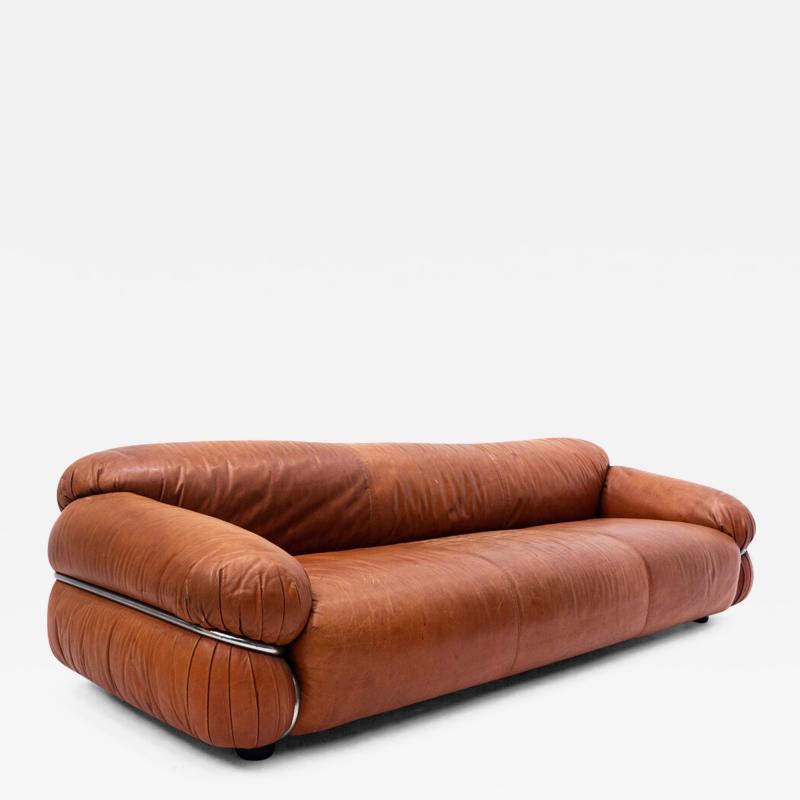Gianfranco Frattini Mid Century Sesann Leather Sofa by Gianfranco Frattini for Cassina