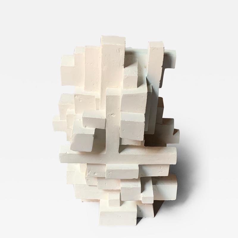 Gianluca Vignobles Gianluca Vignobles Geometric Abstract Sculpture in White Plaster Italy 2020