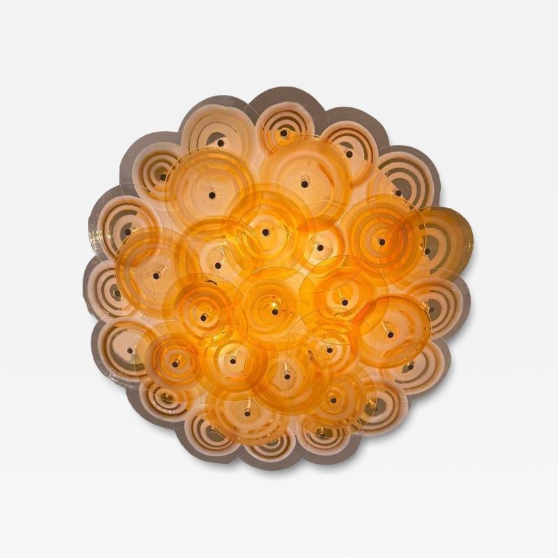 Gianmaria Potenza Gianmaria Potenza Glass Disc Flush Mount 1970s