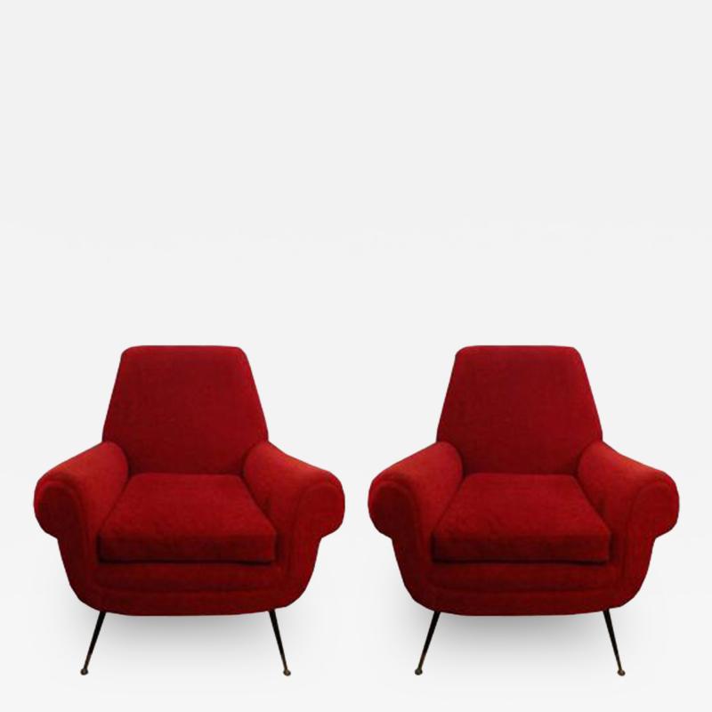 Gigi Radice A Pair of Mid Century Club Chairs by Gigi Radice