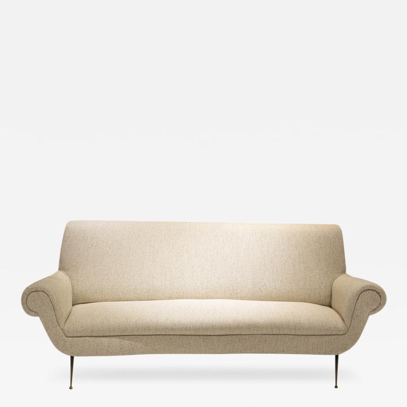 Gigi Radice Gigi Radice Mid Century Modern Chenille Cotton Curved Italian Sofa