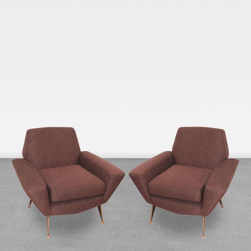 Gigi Radice Italian Mid Century Lounge Chairs Attributed to Radice