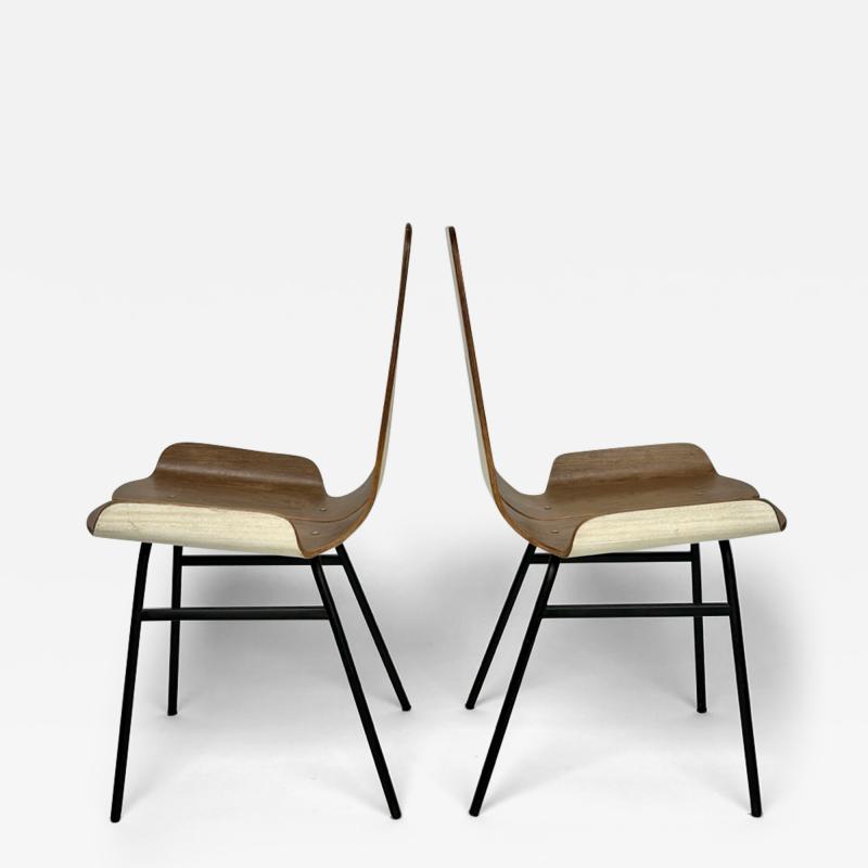 Gigi Radice Mid Century Modern Set of Four Iron Bentwood Chairs by Gigi Radice