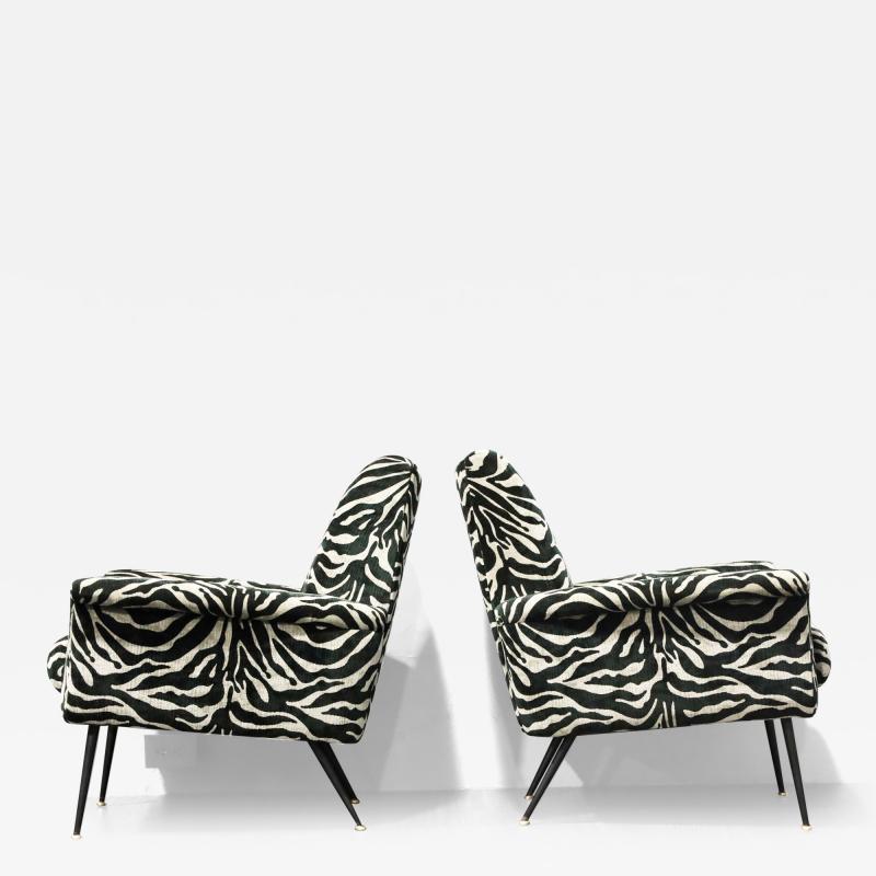 Gigi Radice Pair of French Lounge Chairs in New Upholstery