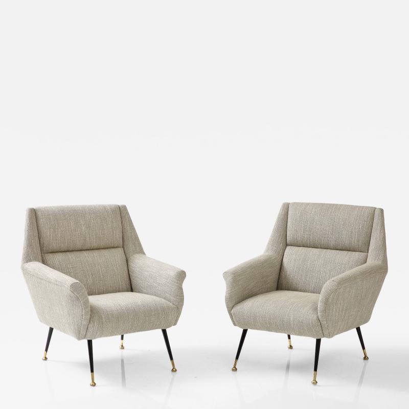 Gigi Radice Pair of Modernist Lounge Armchairs by Gigi Radice 1960 Italy