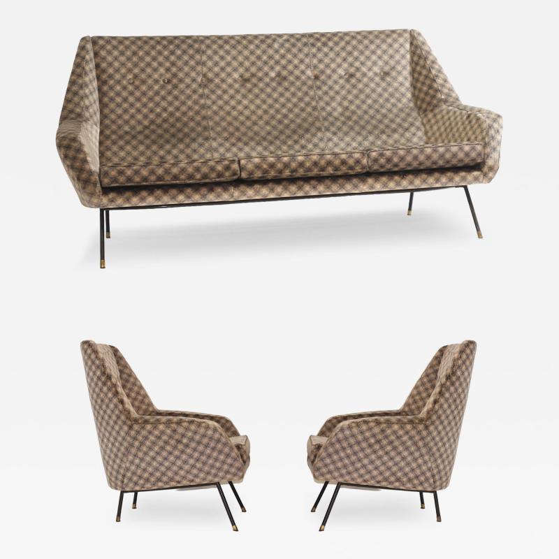 Gigi Radice Set of Sofa and Two Armchairs by Gigi Radice 1960 Italy